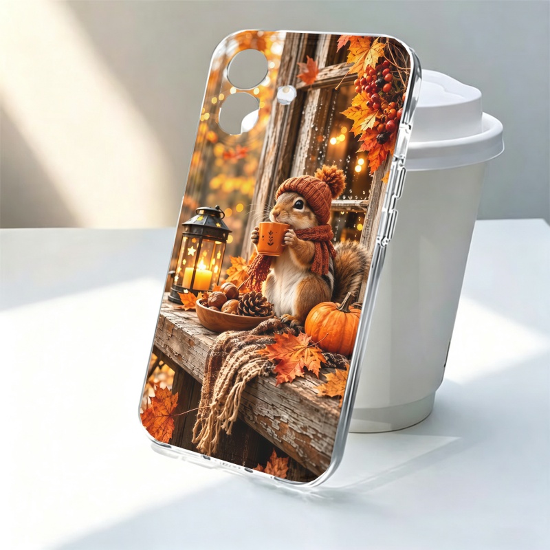 Apple Iphone 15 - Cartoon Dieren Eekhoorn Siliconen Telefoonhoesje Voor