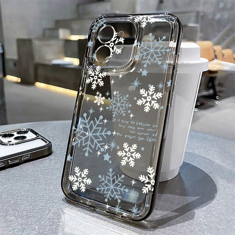 Apple Iphone 15 - Winter Sneeuwvlok Kerstboom Transparant Telefoonhoesje voor